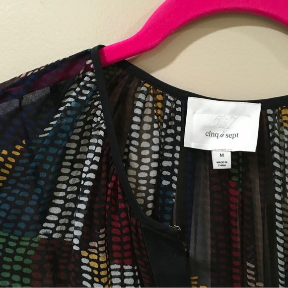 Cinq A Sept Silk Top Blouse Multicolor Polka Dot size m - Picture 6 of 7
